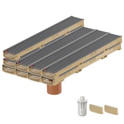 Set 9 rigole ACO Self Euroline 60 din beton cu polimeri, grătar retea din otel zincat antracit, A15, L=9m, lxh=11.8x6cm si accesorii