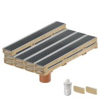 Set 9 rigole cu accesorii ACO Self Euroline 60 din beton cu polimeri, cu grătar retea A15 100 cm din otel zincat