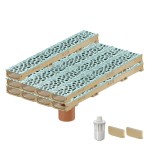 Set 9 rigole cu accesorii ACO Self Euroline 60 din beton cu polimeri 100cm, cu grătar Self tip Voronoi 50cm din fonta, Perle, B125