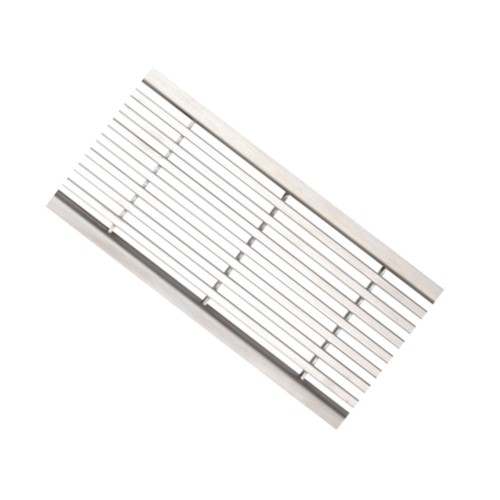 Set 8 rigole ACO Self Hexaline 2.0 din polipropilena, grătar profil triunghiular inox, A15, L=8m, lxh=12.9x8cm si accesorii