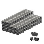 Set 10 rigole ACO Self Hexaline 2.0 din polipropilena, grătar profil triunghiular inox, A15,L=10m, lxh=12.9x8cm si accesorii