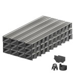 Set 12 rigole ACO Self Hexaline 2.0 din polipropilena, grătar profil triunghiular inox, A15, L=12m, lxh=12.9x8cm si accesorii