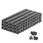 Set 12 rigole ACO Self Hexaline 2.0 din polipropilena, grătar Self retea oțel zincat, A15, L=12m, lxh=12.9x8cm si accesorii